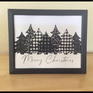 Farmhouse Christmas Buffalo trees picture 8x10 w/frame